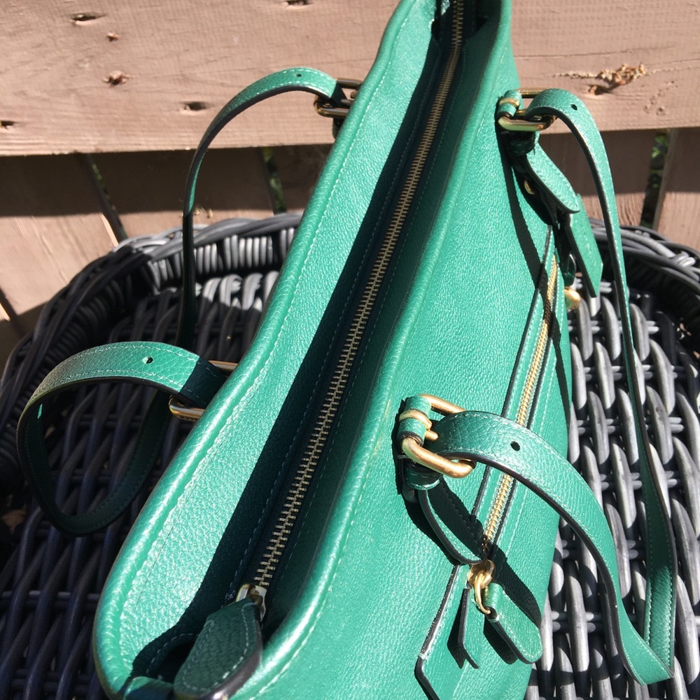 Authentic Green Coach Zip Top Tote - EUC - Picture 9 of 13